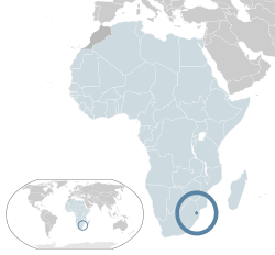 Location of  Swaziland  (dark blue)– in Africa  (light blue & dark grey)– in the African Union  (light blue)