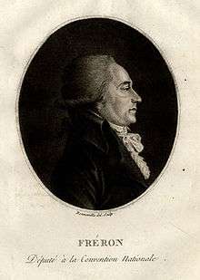 Black and white print of a man's face in profile. His dark hair is curled at the ears in late 18th century style.