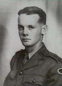 Formal portrait of a young man in Australian Army uniform