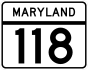Maryland Route 118 marker