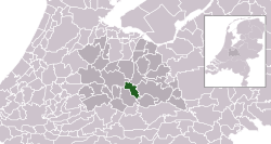 Highlighted position of Bunnik in a municipal map of Utrecht