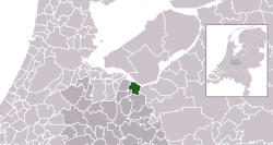 Highlighted position of Bunschoten in a municipal map of Utrecht