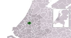 Highlighted position of Zoetermeer in a municipal map of South Holland