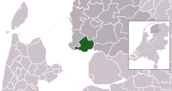 Highlighted position of Gaasterlân-Sleat in a municipal map of Friesland