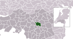 Highlighted position of Sint-Oedenrode in a municipal map of North Brabant