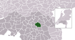 Highlighted position of Veghel in a municipal map of North Brabant
