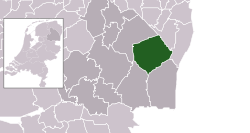 Highlighted position of Borger-Odoorn in a municipal map of Drenthe