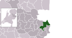 Highlighted position of Dinkelland in a municipal map of Overijssel