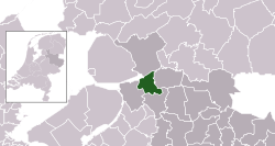 Highlighted position of Zwartewaterland in a municipal map of Overijssel