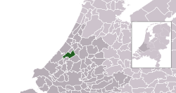 Highlighted position of Leidschendam-Voorburg in a municipal map of South Holland