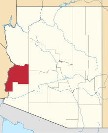 Map of Arizona highlighting La Paz County