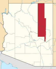 State map highlighting Navajo County