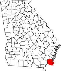Map of Georgia highlighting Camden County