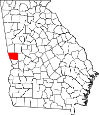 Map of Georgia highlighting Harris County