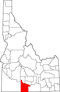 Map of Idaho highlighting Twin Falls County