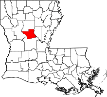 Map of Louisiana highlighting Grant Parish