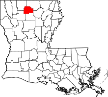 Map of Louisiana highlighting Lincoln Parish