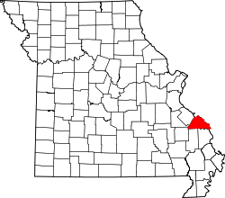 Map of Missouri highlighting Perry County