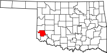 Map of Oklahoma highlighting Greer County