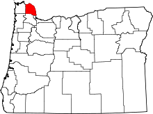 State map highlighting Columbia County
