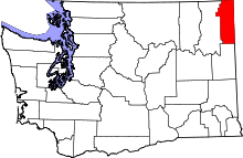 State map highlighting Pend Oreille County