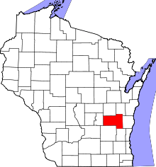 Map of Wisconsin highlighting Fond du Lac County
