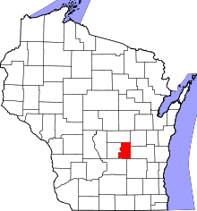 Map of Wisconsin highlighting Green Lake County