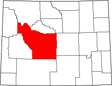 Map of Wyoming highlighting Fremont County