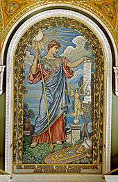 mosaic wall decoration Minerva of Peace mosaic by Elihu Vedder