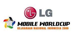 The logo of the Indonesian world cup, which reads "LG Mobile Worldcup Kejuaraan Nasional Indonesia 2009"