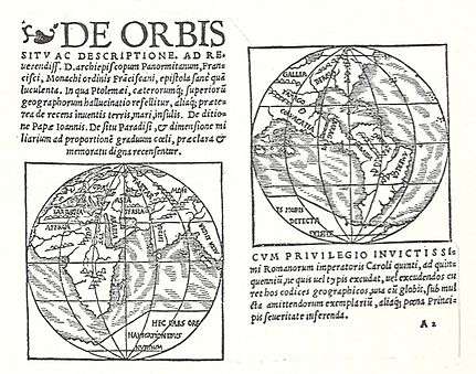The hemispheres of the globe of Monachus