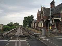 View along the railway tracks from the level crossing.