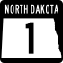 North Dakota Highway 1 marker