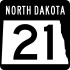 North Dakota Highway 21 marker