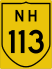 National Highway 113 marker