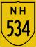 National Highway 534 marker