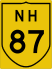 National Highway 87 marker