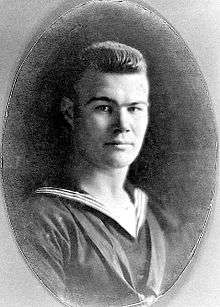 Portrait of Ducote as a young man in a Naval uniform