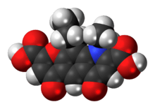 Space-filling model of the nedocromil molecule