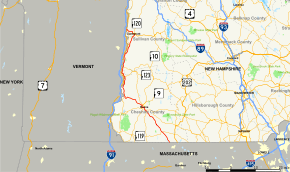 Map of New Hampshire Route 12