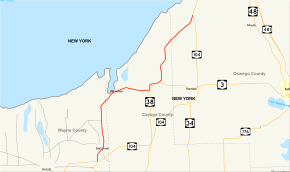Map of New York State Route 104A