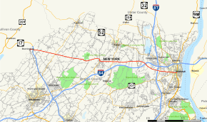 Map of New York State Route 17K