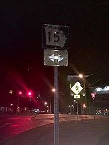 Old GA SR 15 signage along Lumpkin Street at the intersection of Milledge Avenue, which is now the alternate route of GA SR 15..jpg