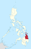 Map of the Philippines highlighting the Caraga Region