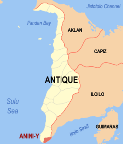 Map of Antique with Anini-y highlighted