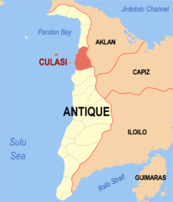 Map of Antique with Culasi highlighted