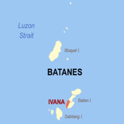 Map of Batanes showing the location of Ivana