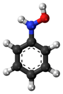 Ball-and-stick model of the phenylhydroxylamine molecule