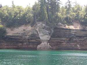 Waterfront cliff face.
