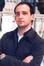 A photo of Alejandro Amenábar attending the 1998 premiere of Tesis.
